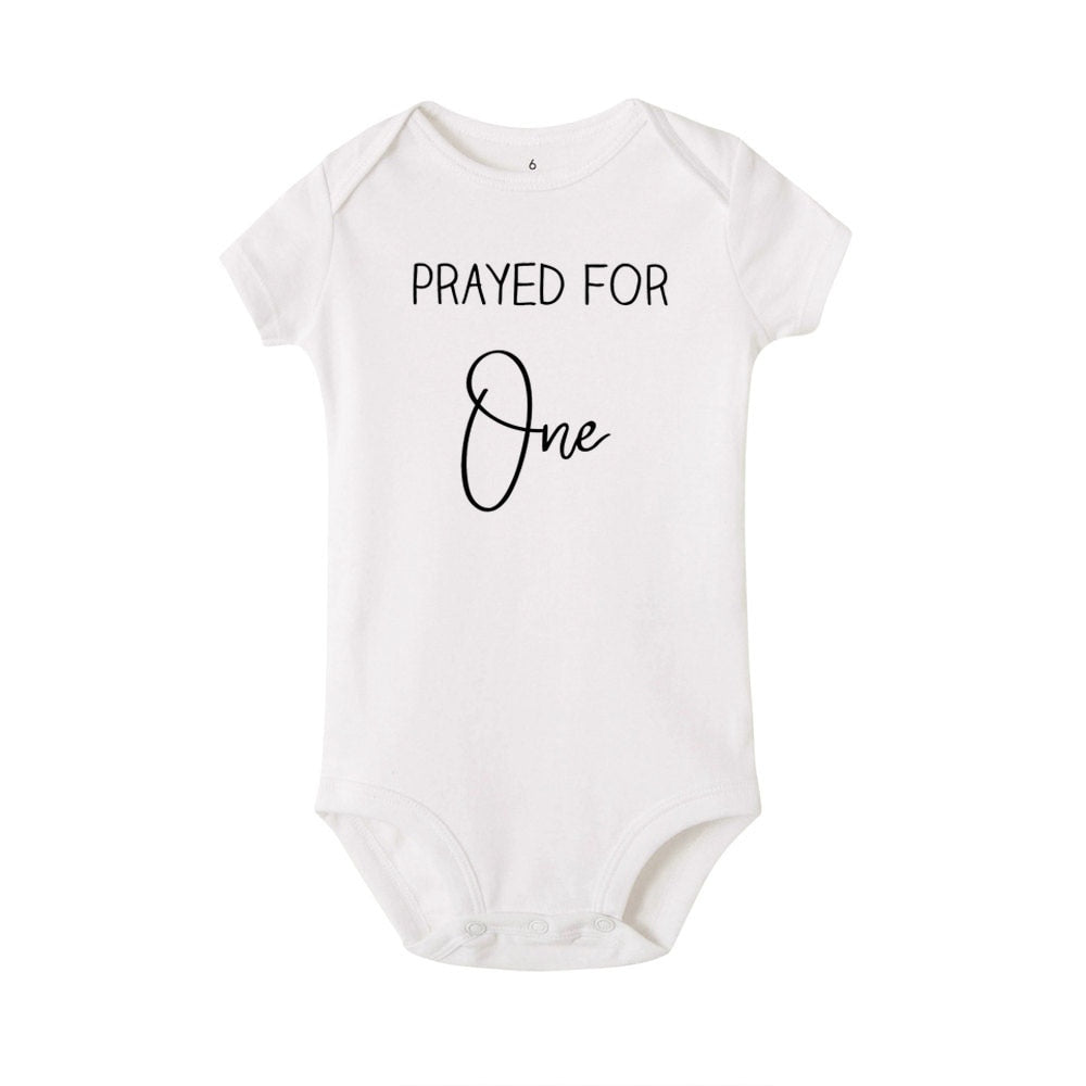 Prayed for One, Blessed with Two Twins Bodysuit - Newborn Boy & Girl Ropa, Short Sleeve