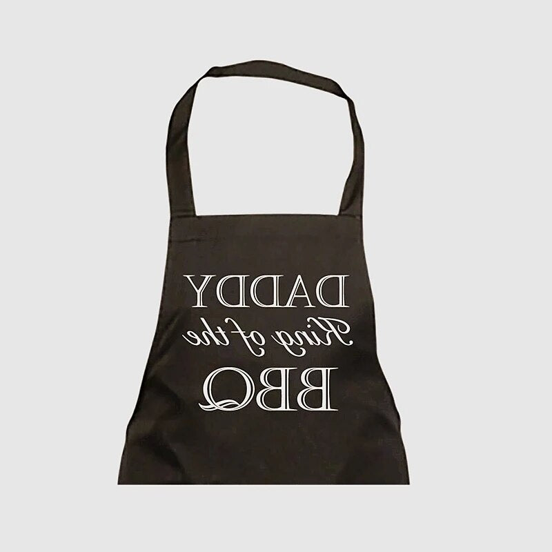 Daddy BBQ King Apron - Black Father's Day Birthday Gift - Cooking Essential for Men.