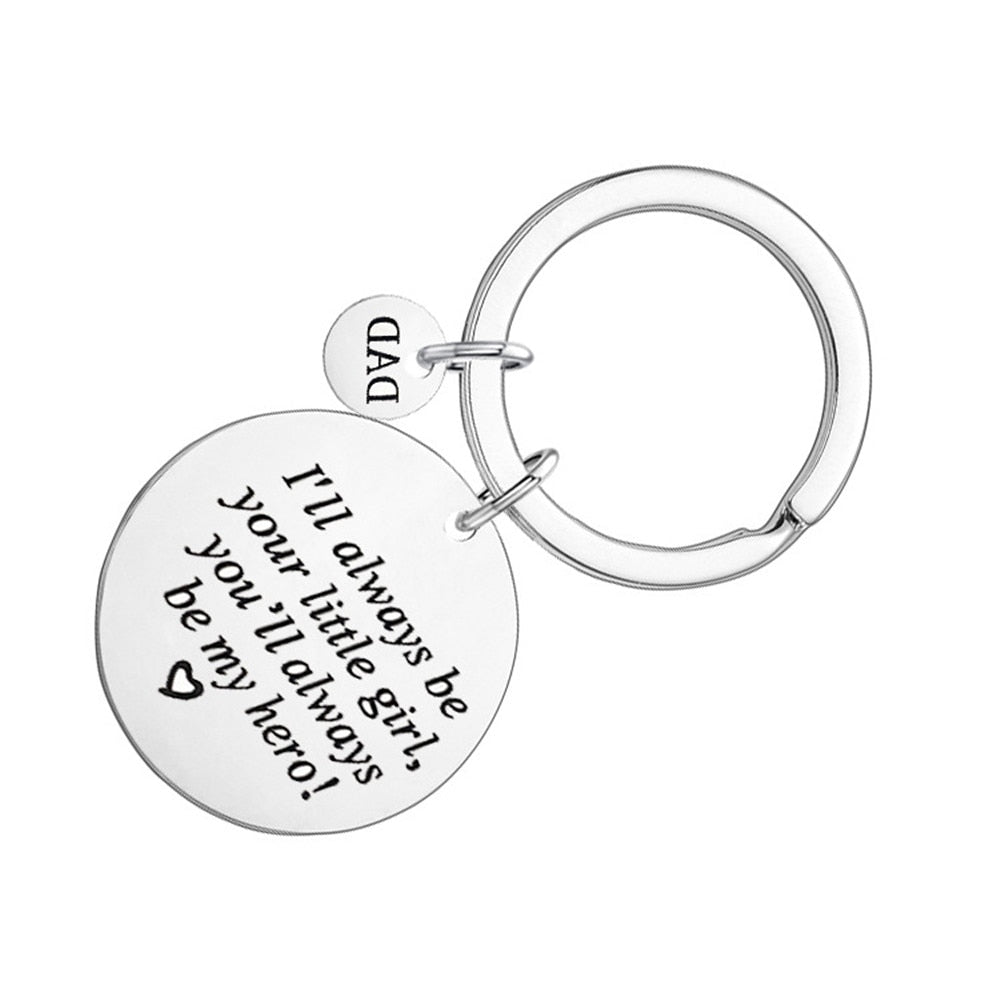 Father's Day "Always My Hero" Keychain - Gift for Dad