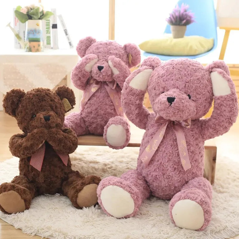 50cm Cute Teddy Bear Plush - Shy Bear Kawaii Animal Doll, Gift for Girls.