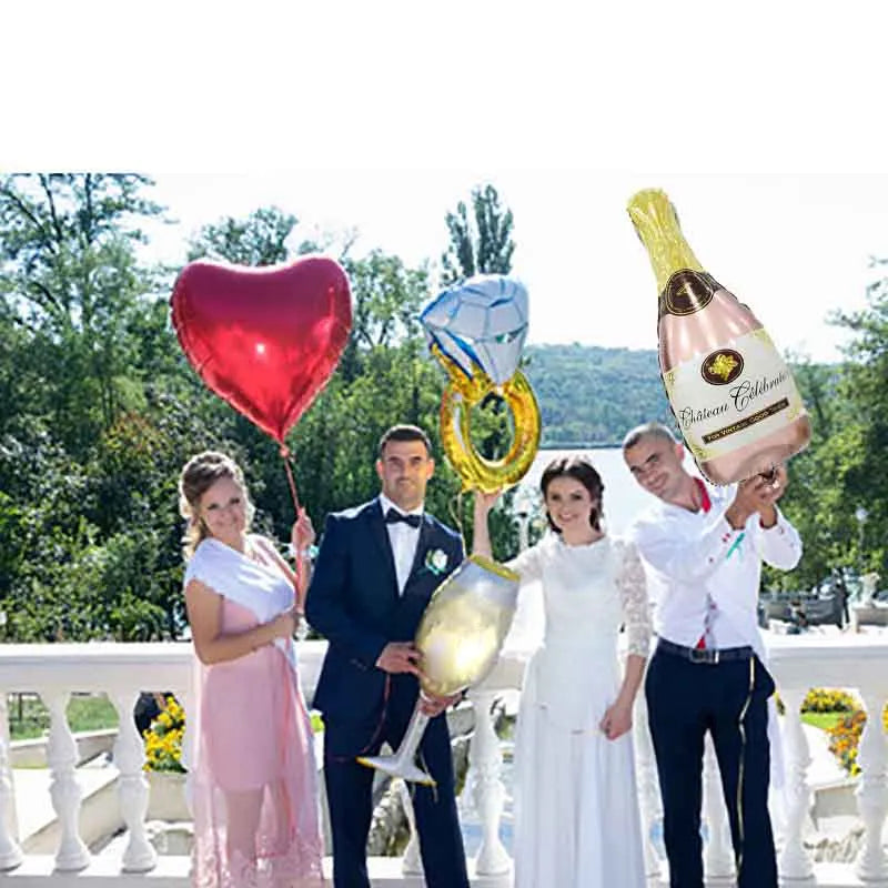 Bride & Groom Wedding Foil Balloons: Love Helium Balls for Valentine's Day & Events.