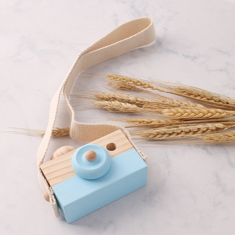 Wooden Camera & Baby Block Pendant Toys - Montessori Children Gift.