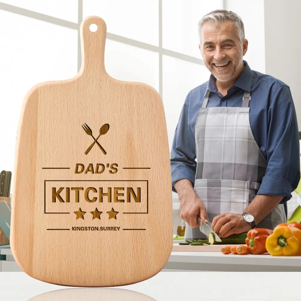 Custom Housewarming Cutting Board: Personalized Kitchen Engraved Chopping Board Gift.