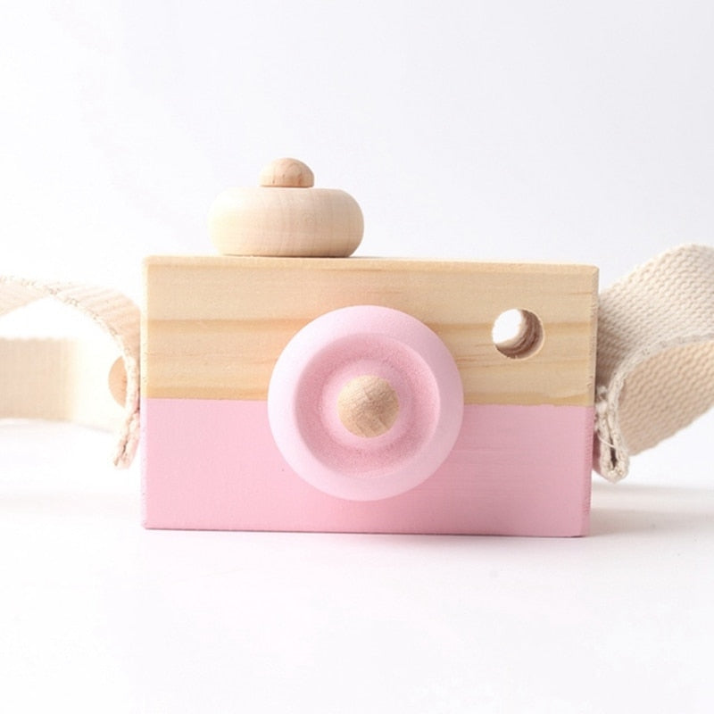 Wooden Camera & Baby Block Pendant Toys - Montessori Children Gift.