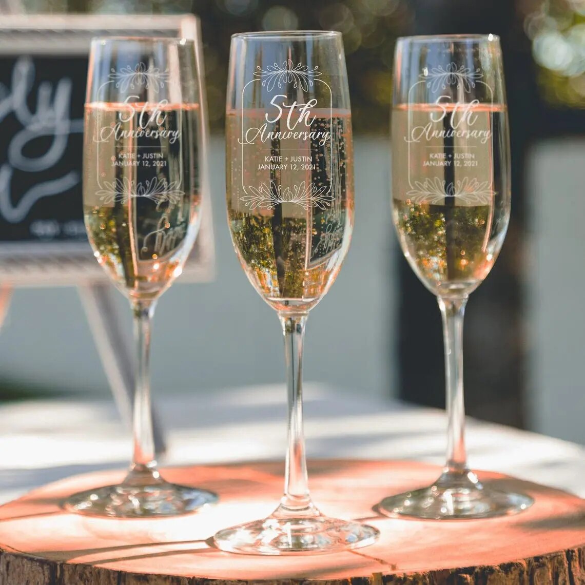 Custom Wedding Champagne Flutes: Etched, Personalized, Never Fade Gifts.