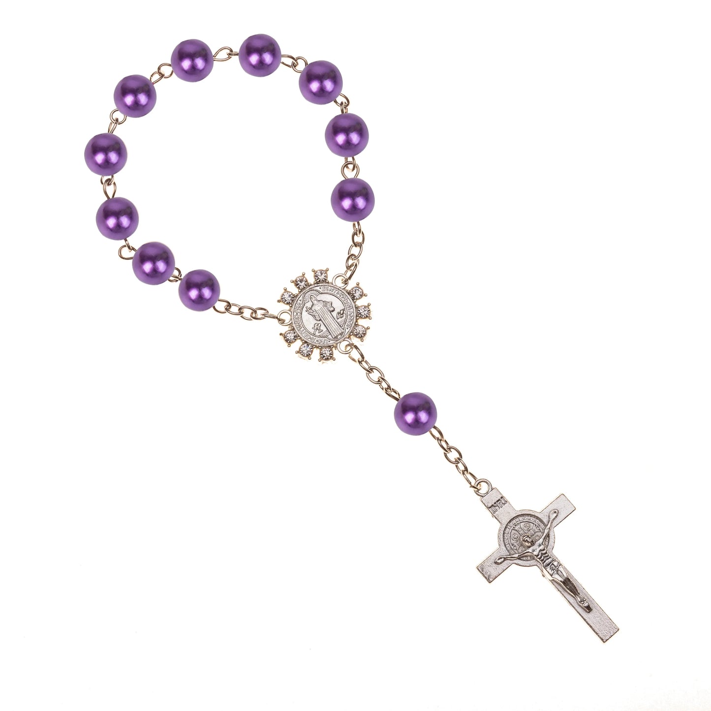 Imitation Pearl Catholic Rosary: Silver Wings Crucifix, Communion Pendant & Cross Bracelet Gift.
