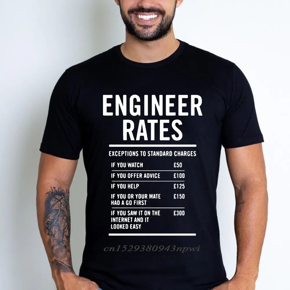 Engineer Labor Rates Men's Tee: Funny Father's Day Gift, Short Sleeve