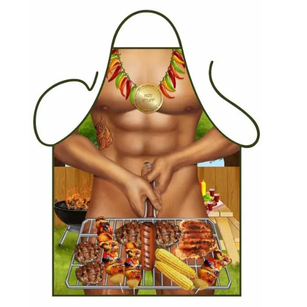 Muscle Man & Women 3D Apron - Funny BBQ & Cooking Accessory, Great Gift for Men.