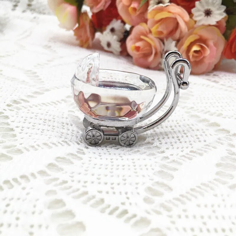 12pcs Personalized Baby Shower Favors: Crystal Carriage, Christening, Kids Birthday Gifts.