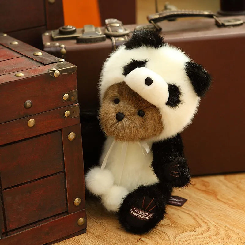 Retro Panda Teddy Bear & Joint Rabbit Plush - Vintage Stuffed Toys, Kids Teddy Bear Doll