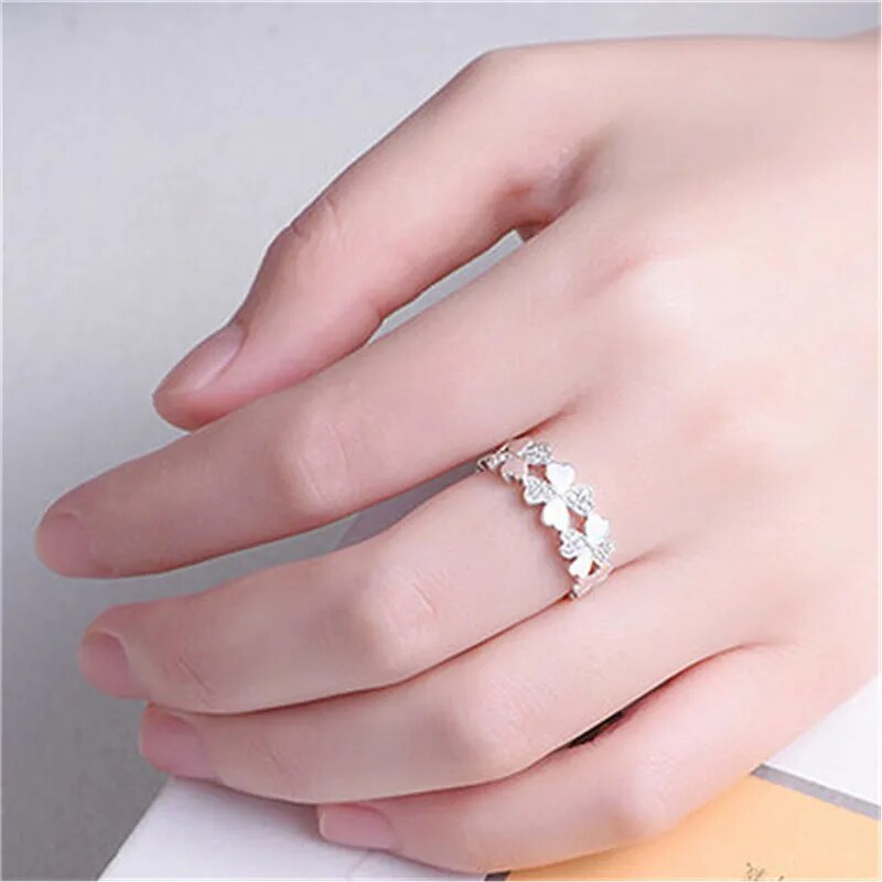 Good Luck Silver Color Four Leaf Clover For Women Jewelry