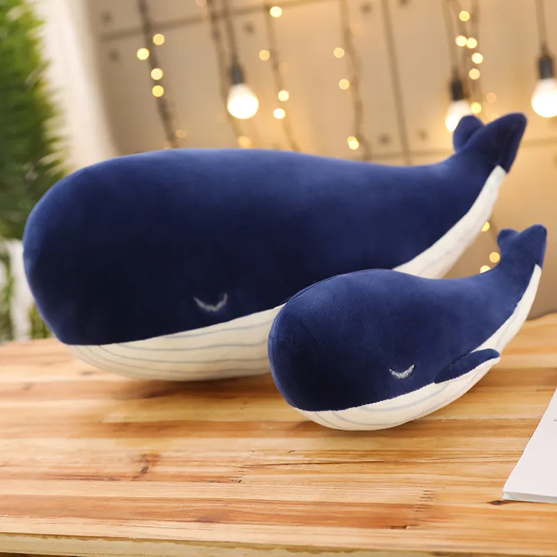 25cm Cartoon Blue Whale Plush Toy - Super Soft Sea Animal, Stuffed Fish