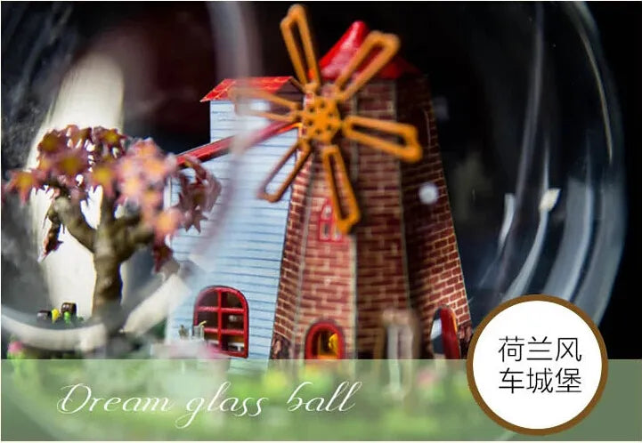 DIY Mini Dollhouse Kit: Glass Ball Model, Handmade Wooden Toy, Christmas Gift.