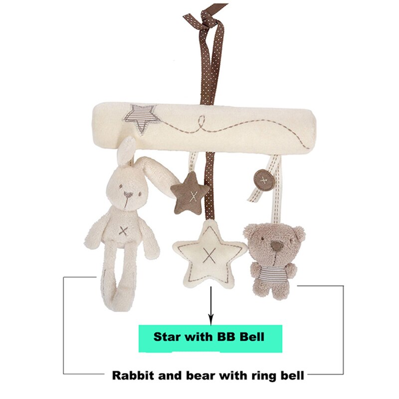 Rabbit Baby Hand Bell & Seat Plush - Multifunctional Stroller Toy Gifts