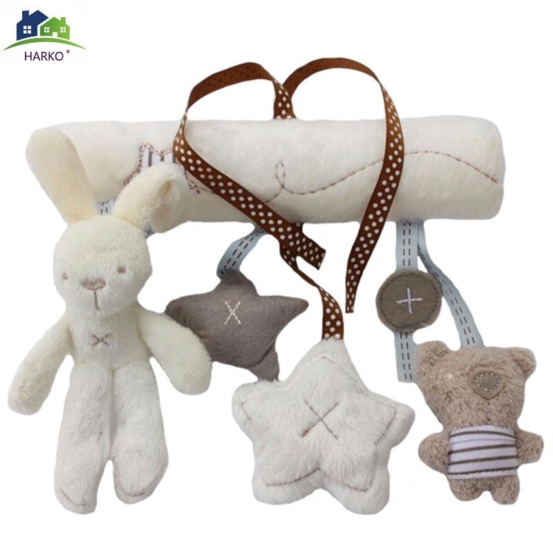 Rabbit Baby Hand Bell & Seat Plush - Multifunctional Stroller Toy Gifts