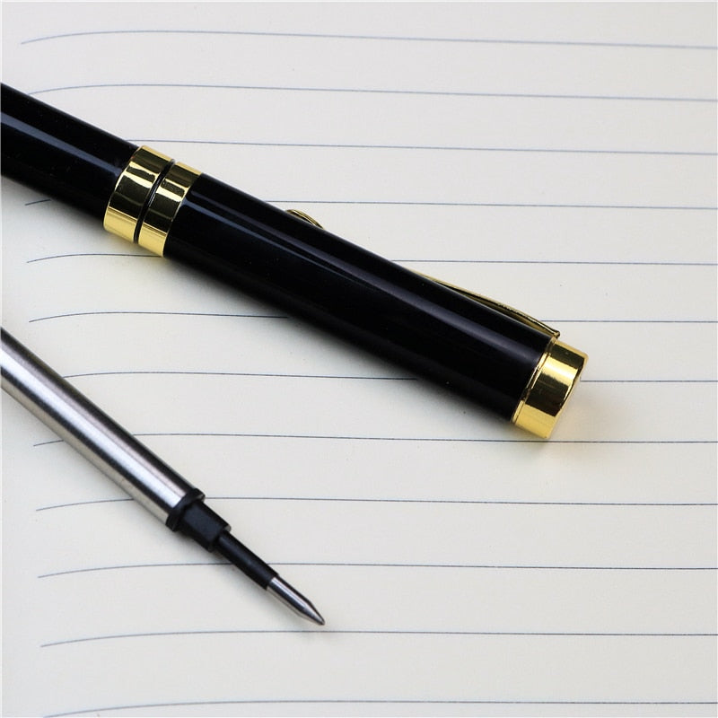 Personalized Golden Text Engraved Fountain Pen -  Commemorative Stationery Gift.