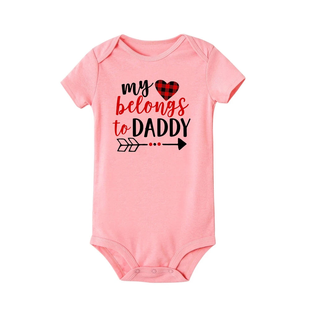 Heart Belongs to Daddy Jumpsuit - Gender Neutral, Newborn & Toddler Valentine's Gift.