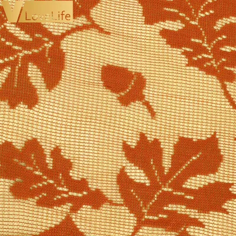 Golden Maple Leaf Lace Runner - Thanksgiving Christmas Table Decor.