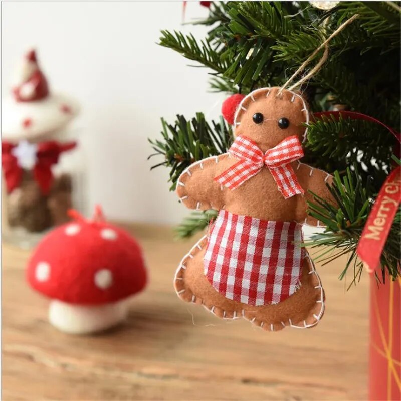 Wool Felt Ornament: Cane, Star, Socks for Christmas Tree Xmas Hanging Pendant Gifts.