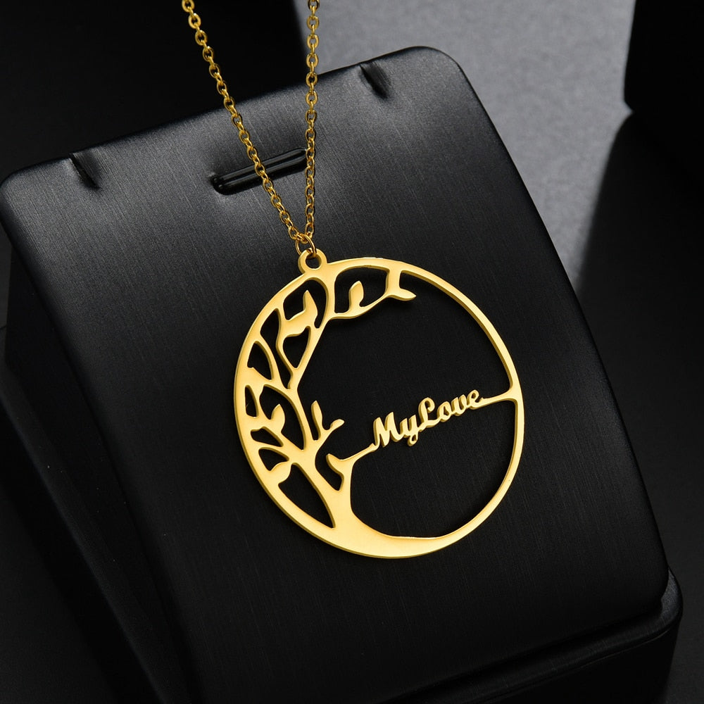 Custom Tree of Life Necklace - 1-6 Names, Stainless Steel, For GrandMom