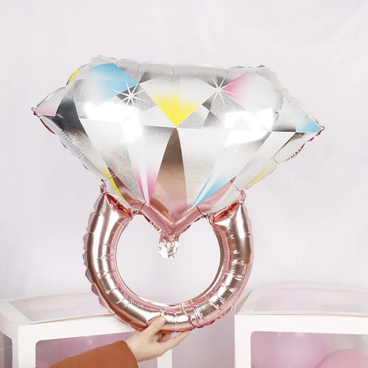 Bride & Groom Wedding Balloon: Valentine's Proposal with Rose Lipstick Ring Shape.