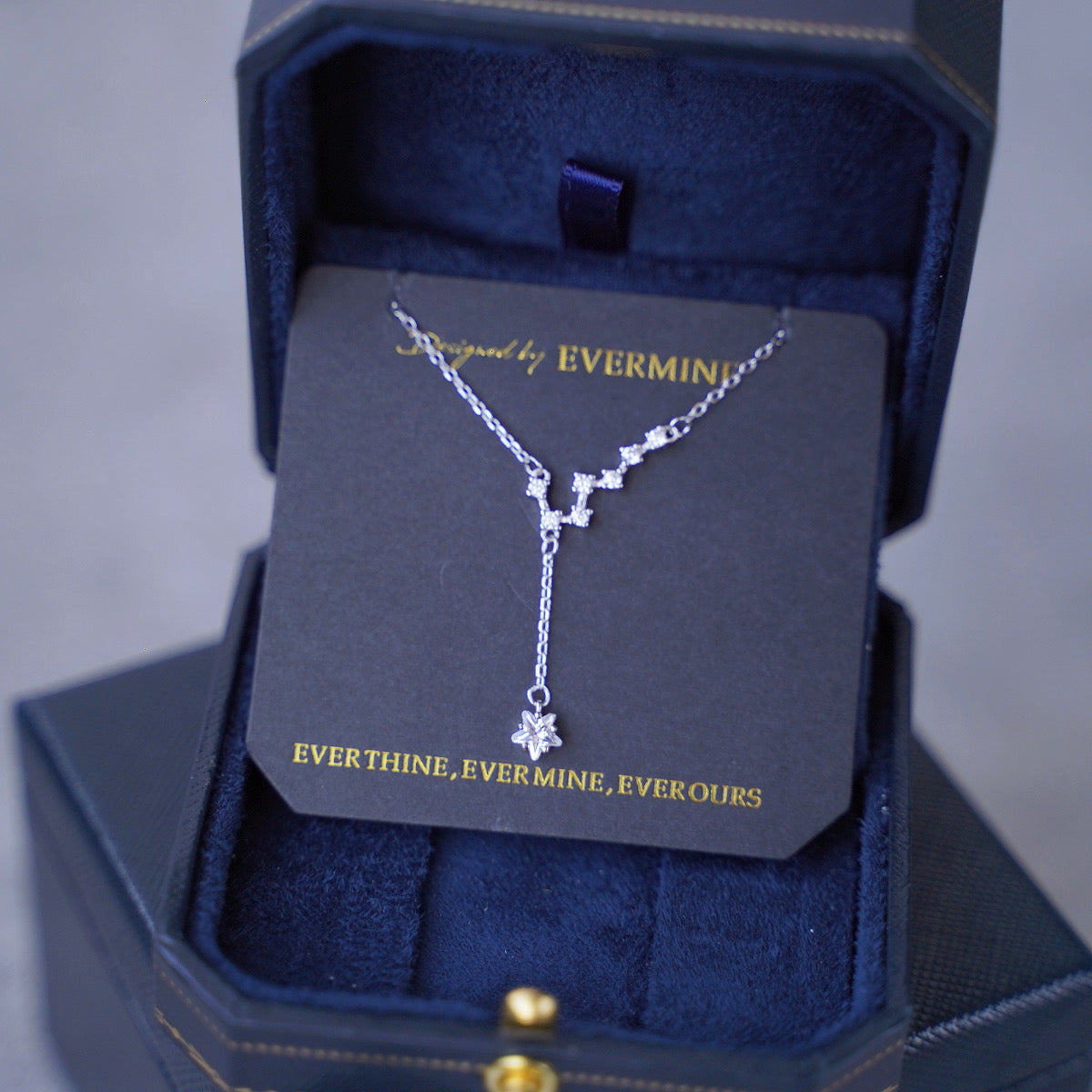 925 Silver Big Dipper Necklace with Zirconia Sparkle