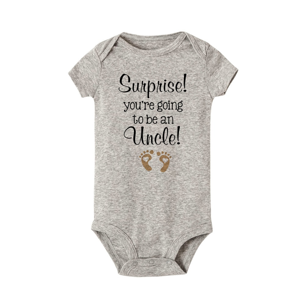 I Love My Uncle This Much Baby Romper - Short Sleeve, Funny Smile Print, Newborn Gift Ropa.