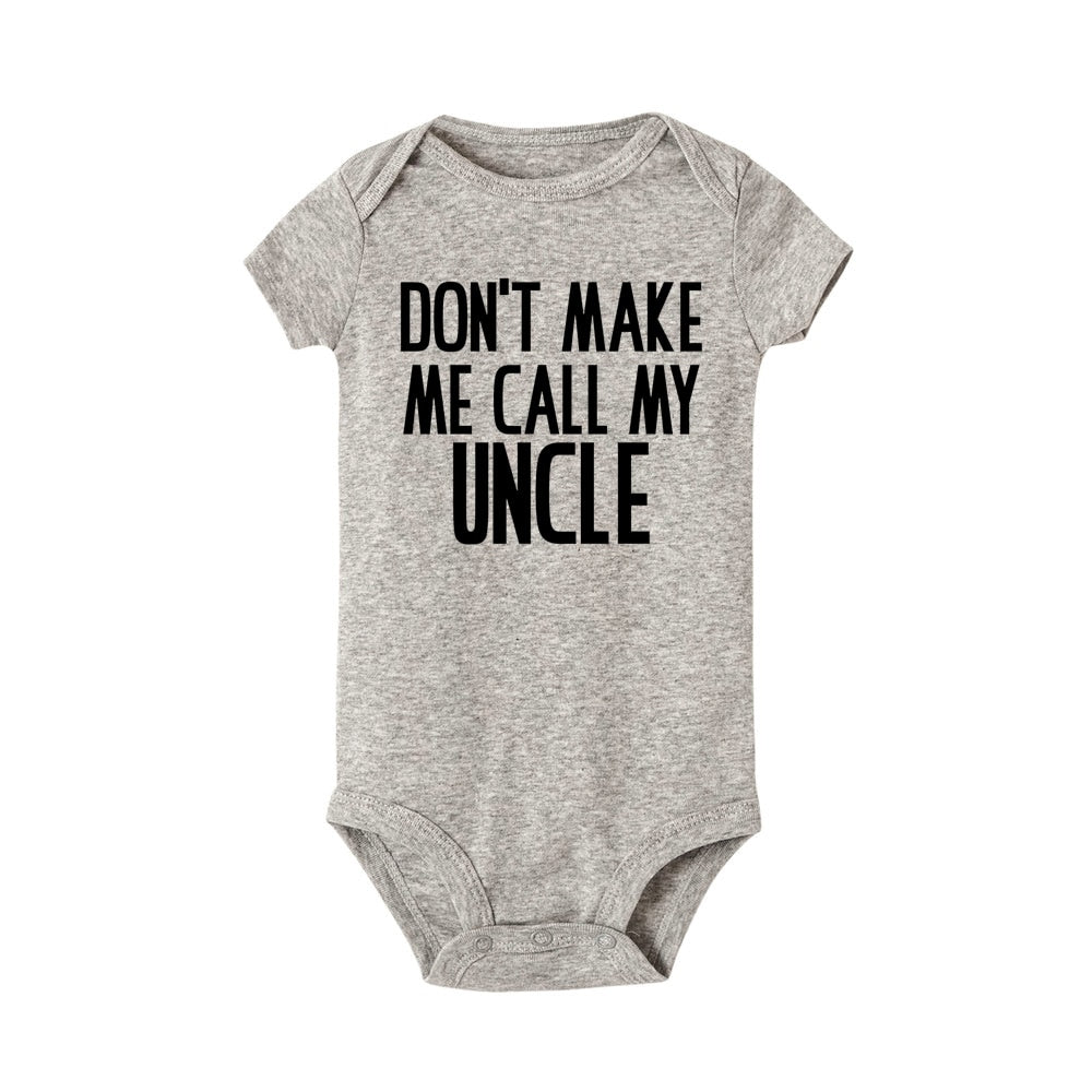 I Love My Uncle This Much Baby Romper - Short Sleeve, Funny Smile Print, Newborn Gift Ropa.