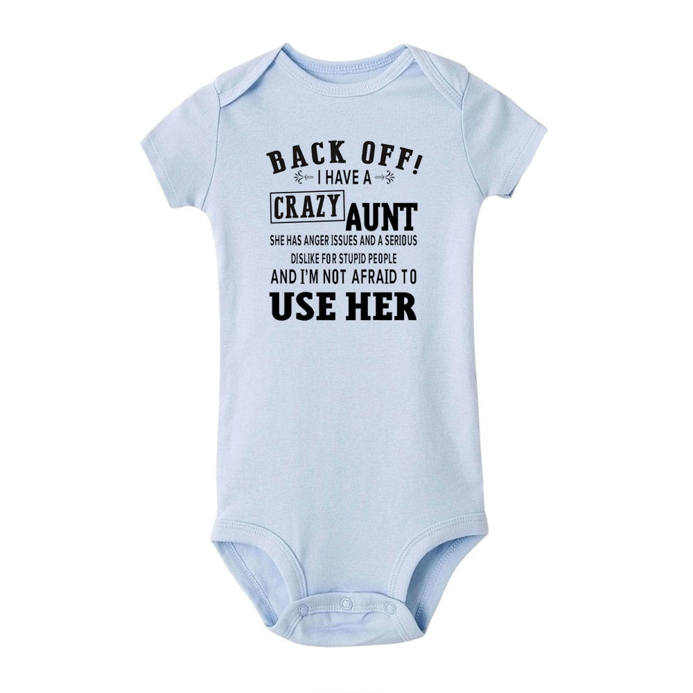 I Love My Crazy Aunt Baby Bodysuit - Newborn, Boy & Girl Auntie Gift.