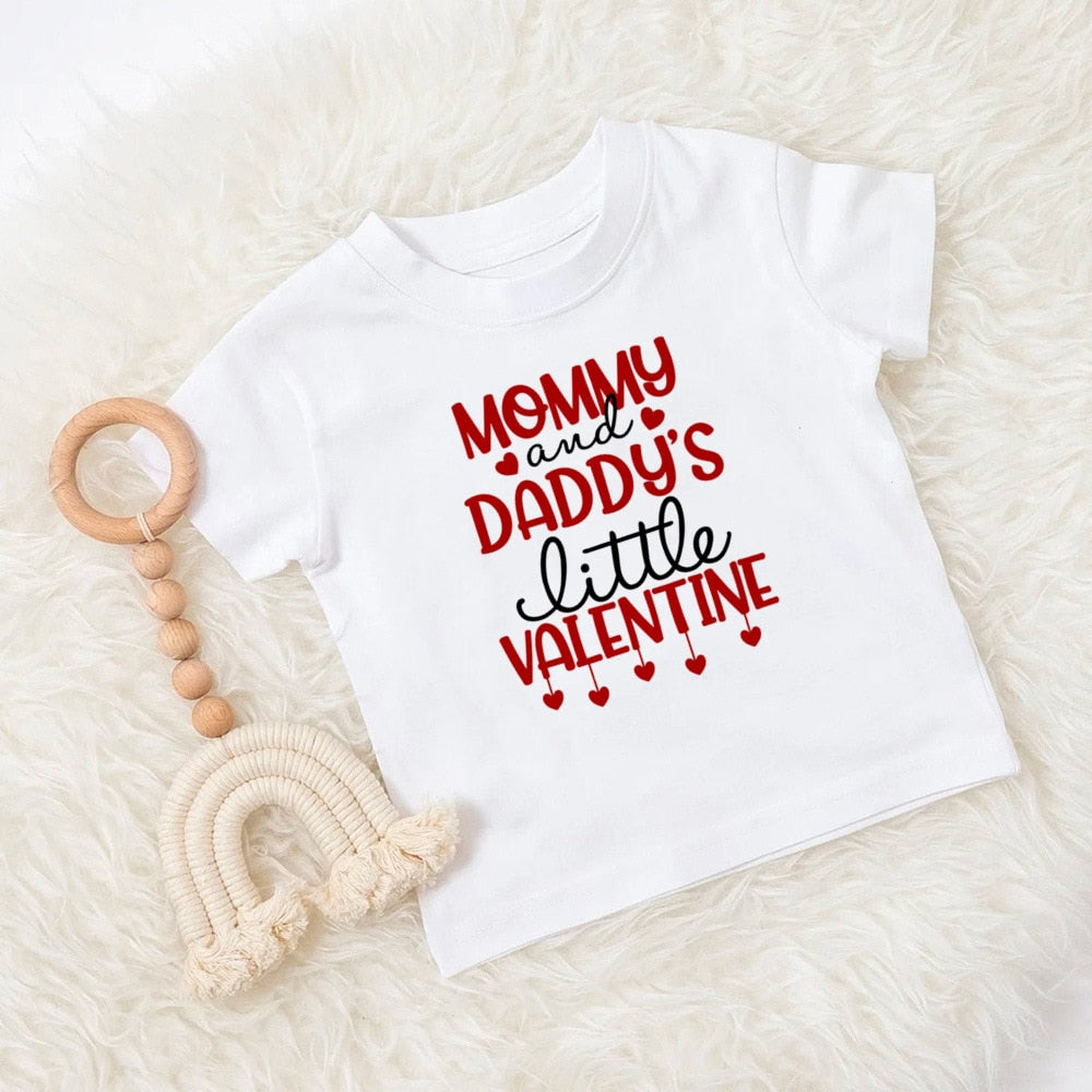 Mommy & Daddy's Valentine Kids T-Shirt - Child Top, Boys & Girls