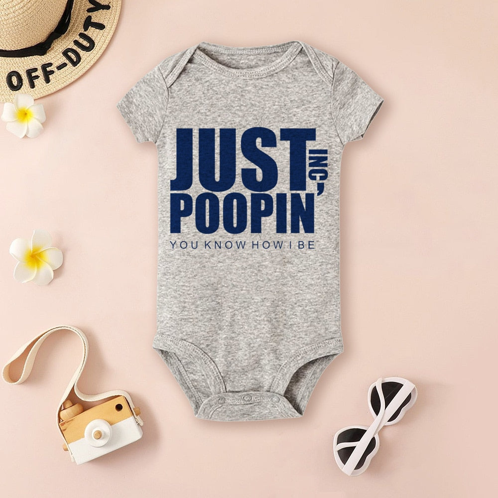 Just Poopin' You Know How I Be Bodysuit - Hipster, The Office Outfit, Newborn