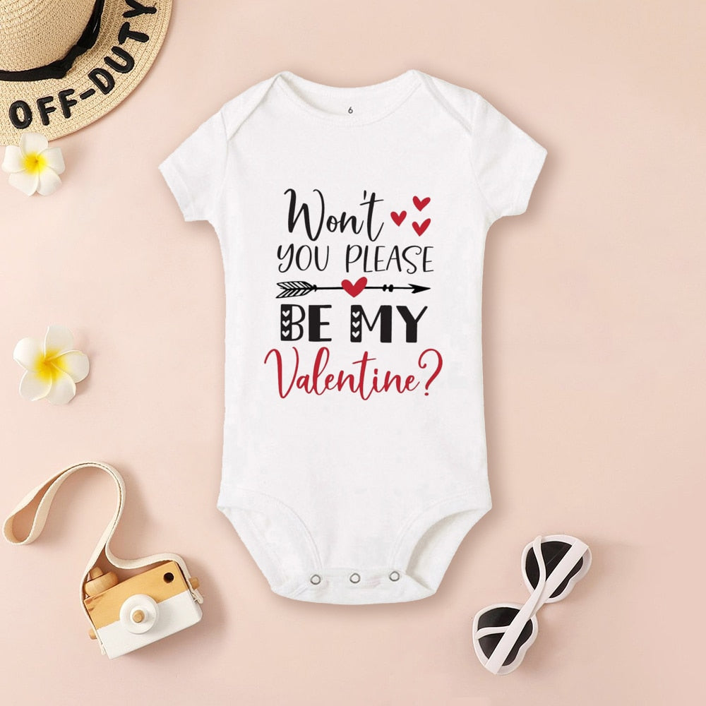 Valentine's Day Infant Bodysuit - Summer Short Sleeve Romper, Newborn Boys & Girls Gift.