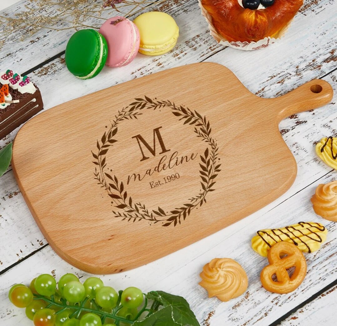 Custom Engraved Wood Board: Anniversary, Personalized Names Gift