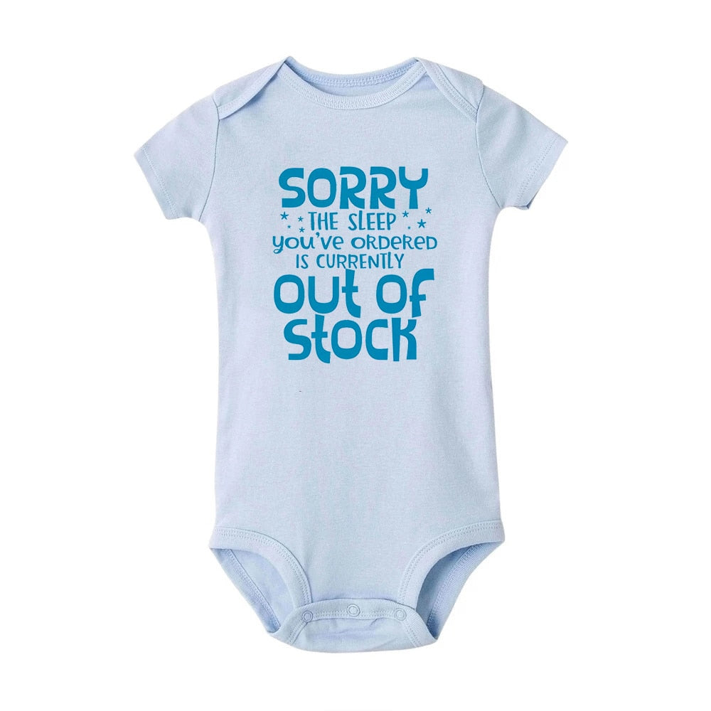 Sorry, Sleep Out of Stock Baby Bodysuit - Newborn Romper, Toddler Girl Outfit, Baby Gift.