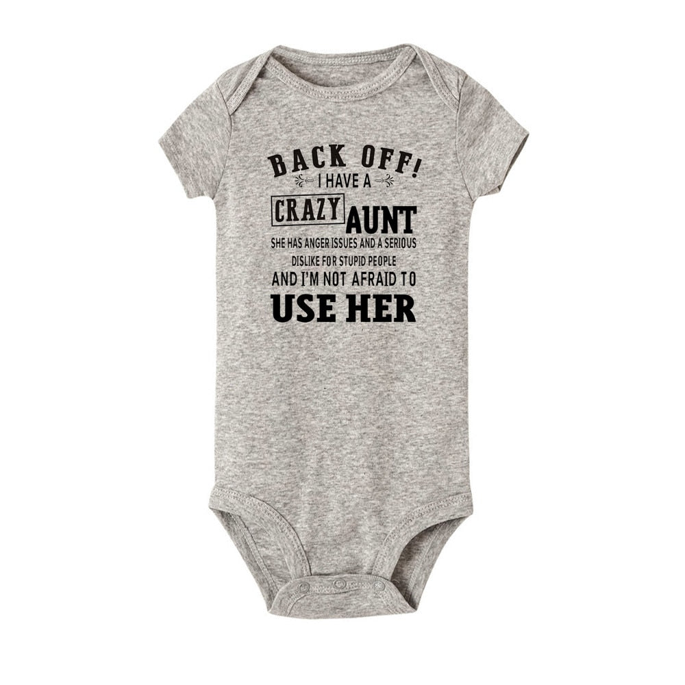 I Love My Crazy Aunt Baby Bodysuit - Newborn, Boy & Girl Auntie Gift.