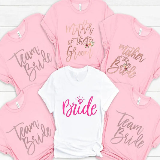 Team Bride T-Shirt: Wedding Shower Gift, Mother of Bride/Groom Tee.