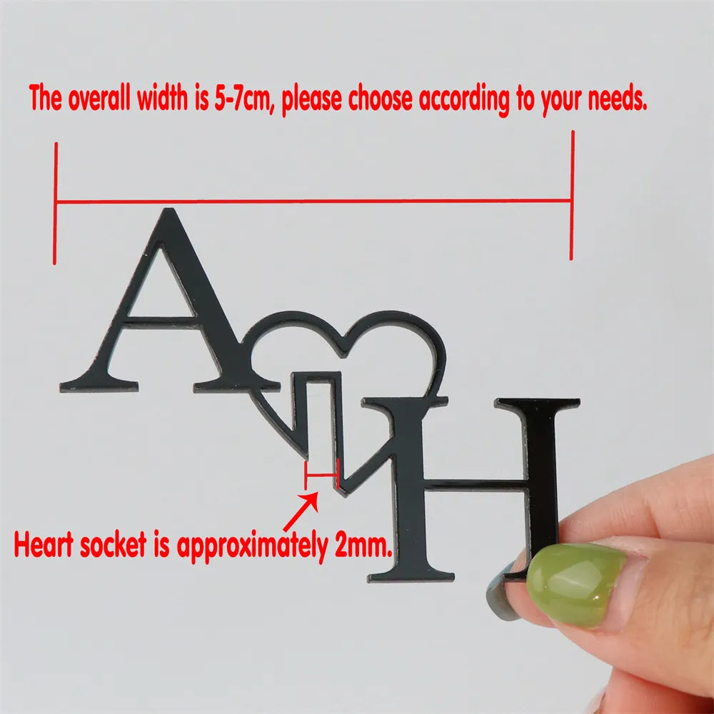 Personalised Initials Drink Stirrers: Heart Wedding Tags, Glass Markers & Wine Charms