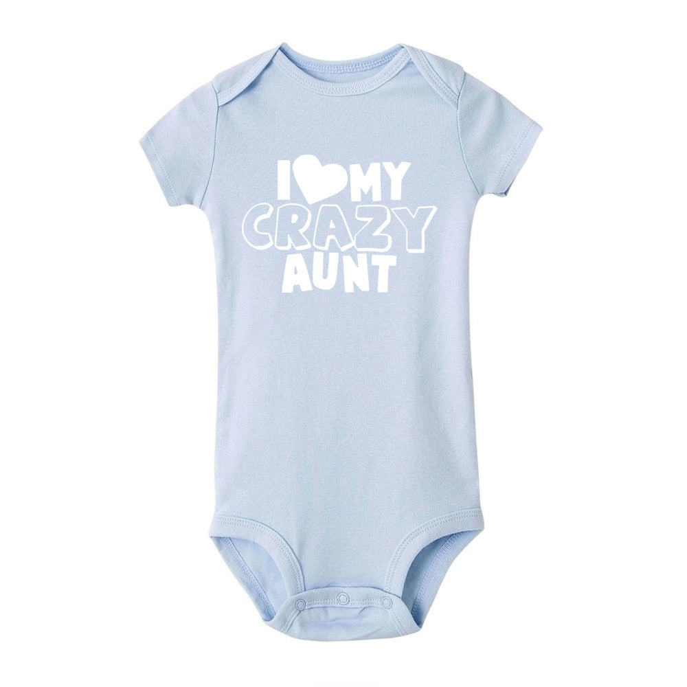 I Love My Crazy Aunt Baby Bodysuit - Newborn, Boy & Girl Auntie Gift.