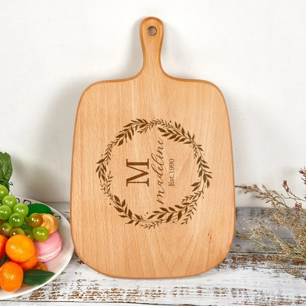 Custom Engraved Wood Board: Anniversary, Personalized Names Gift