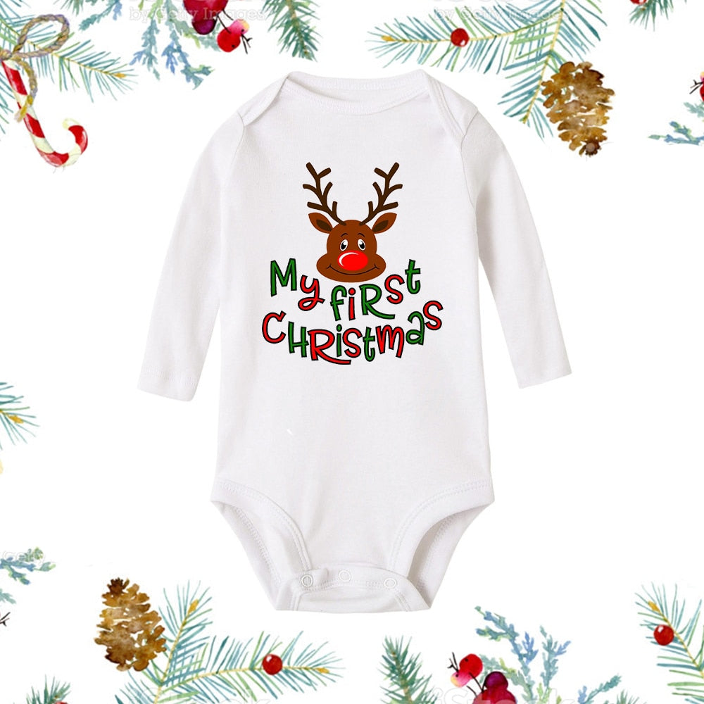 My First Christmas Newborn Romper - Snowman Print, Infant Xmas Gift