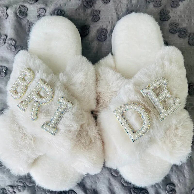 Bridesmaid, Maid of Honor, & Family Slippers: Wedding, Bachelorette, Bridal Shower Proposal Gift.