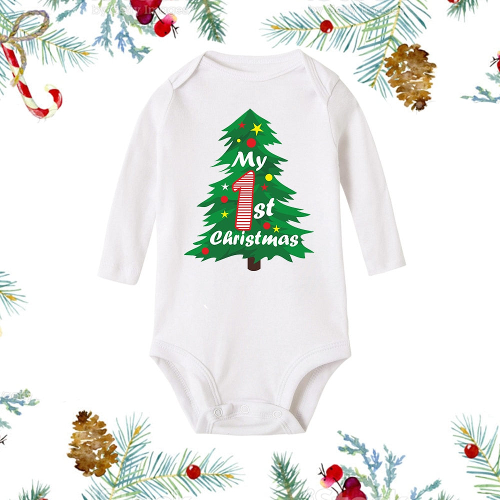 My First Christmas Newborn Romper - Snowman Print, Infant Xmas Gift