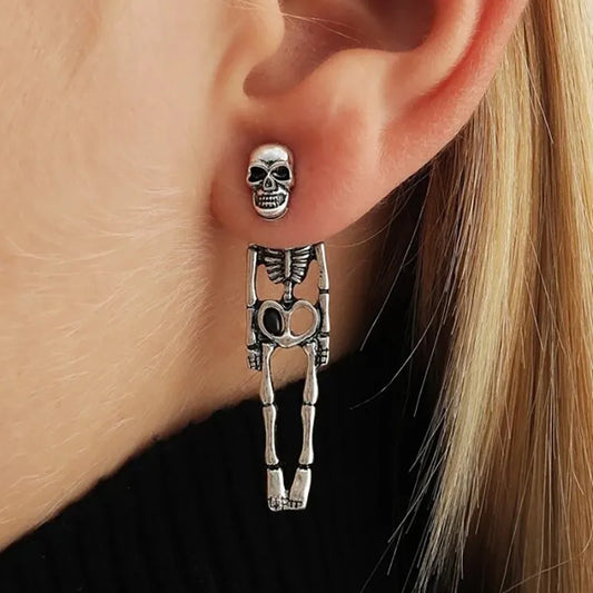 Vintage Skull Earrings - Halloween 2023 Punk Charm Spider Web Dangle Jewelry for Women.