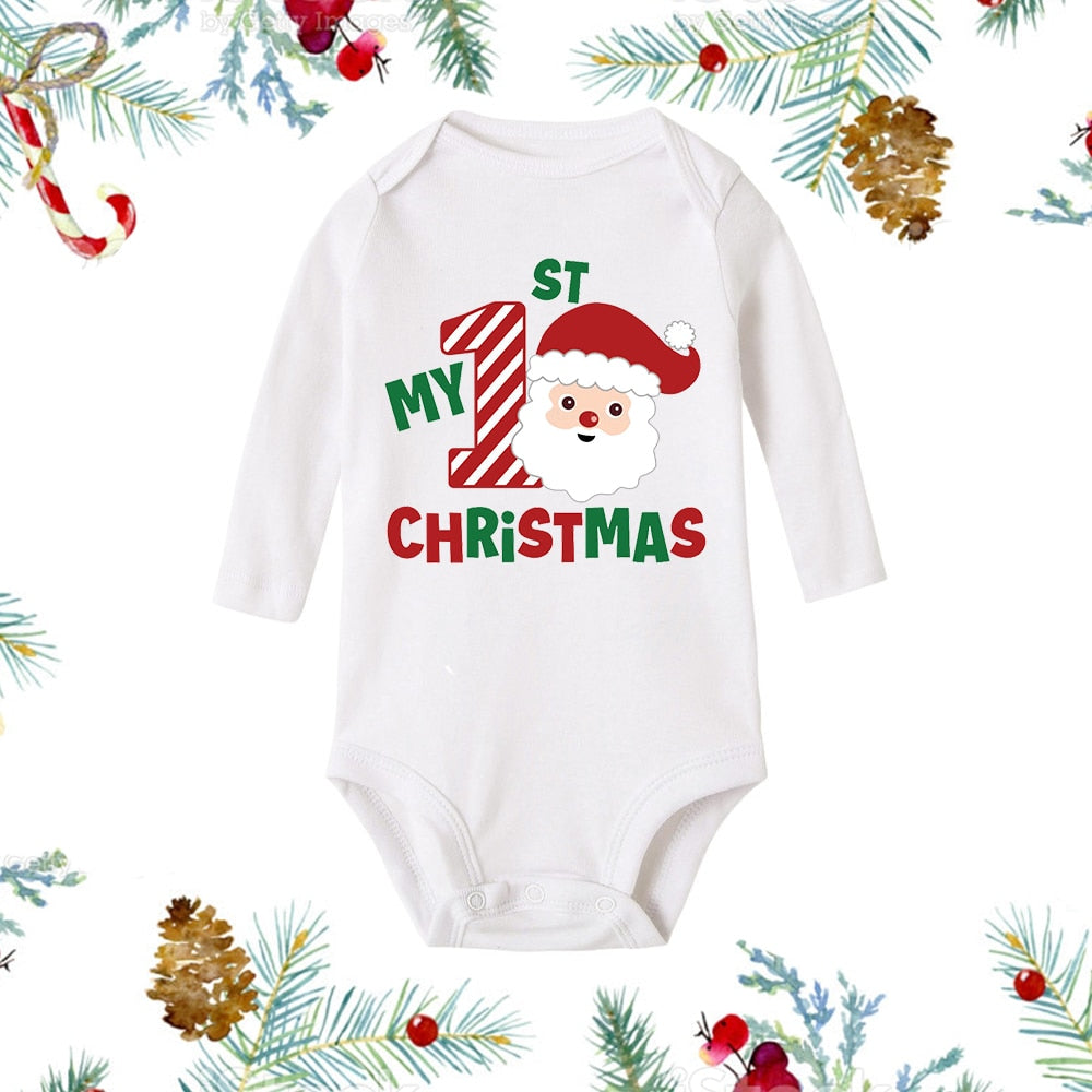 My First Christmas Newborn Romper - Snowman Print, Infant Xmas Gift