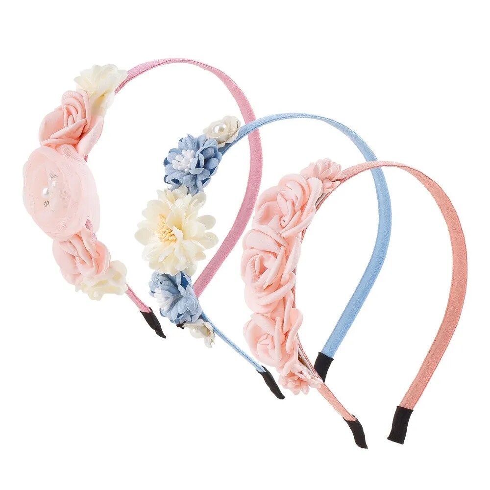 Baby Flower Girl Headband: Wedding Princess Floral Hairband, Kids Headwear Accessories.