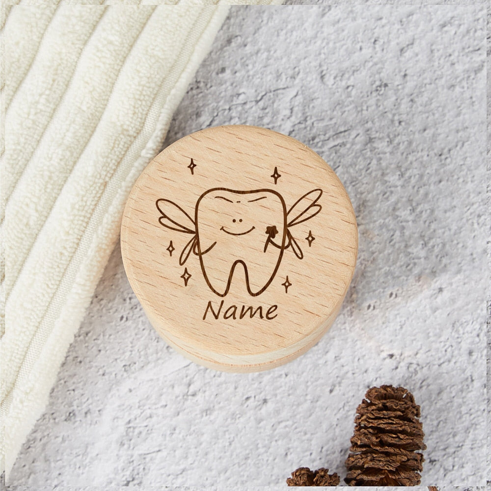 Personalized Tooth Fairy Box - Boys & Girls Keepsake, Custom Engraved Wooden, Baby Gift.