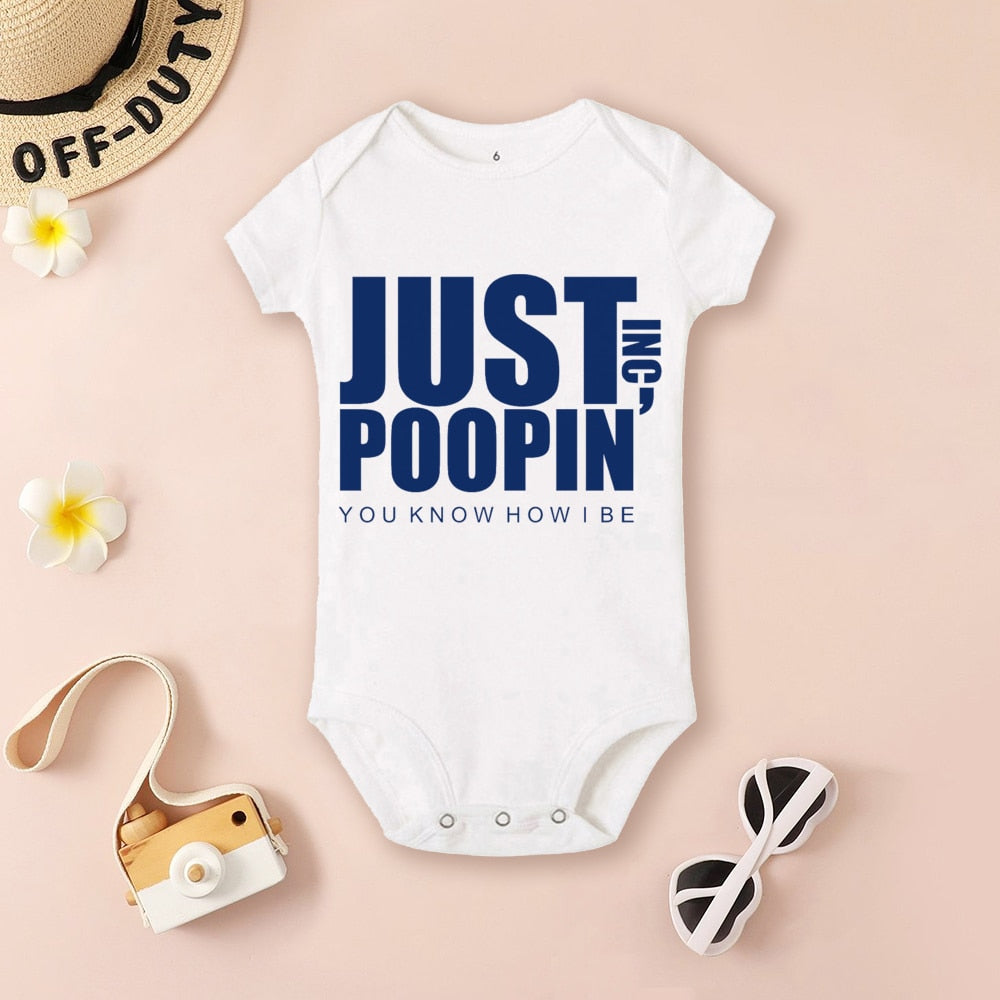 Just Poopin' You Know How I Be Bodysuit - Hipster, The Office Outfit, Newborn