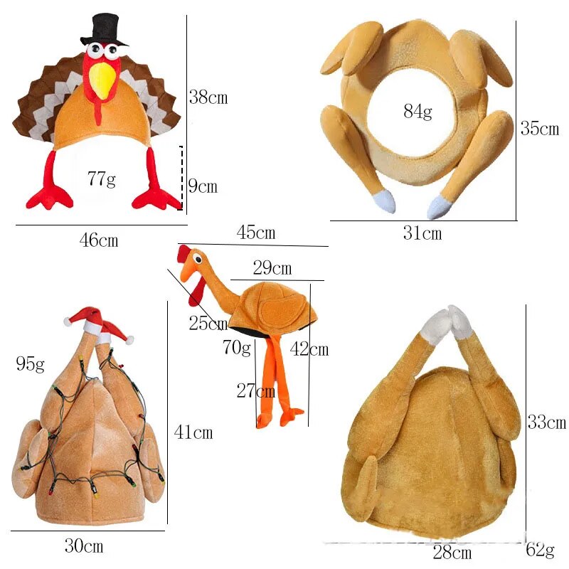 "Monica's Moving Turkey Hat" - Thanksgiving Friends Party Hat & Decoration.