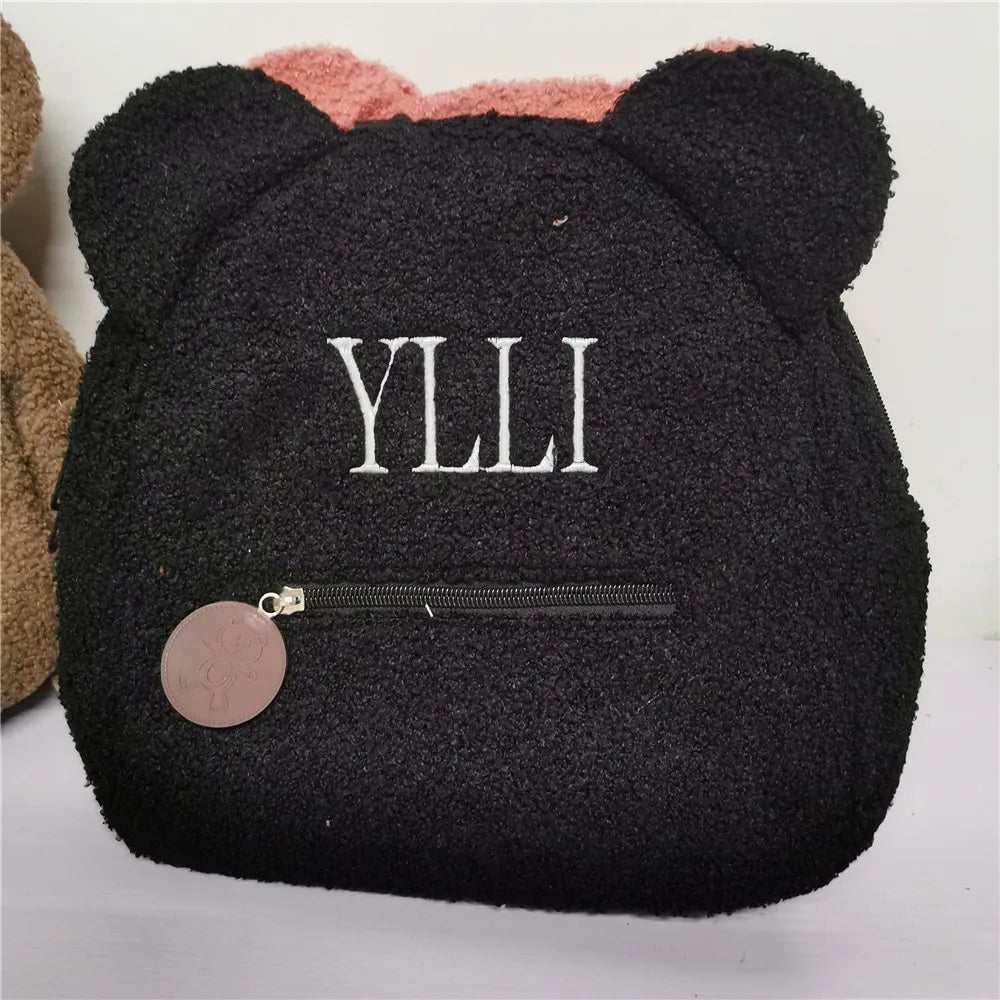 Custom Teddy Bear Backpack -  Personalized Embroidered Name Kids School Bag