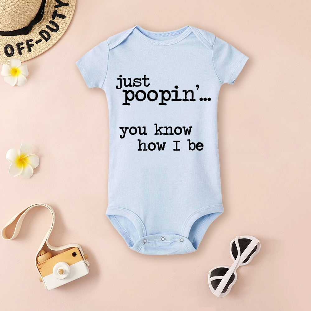 Just Poopin' You Know How I Be Bodysuit - Hipster, The Office Outfit, Newborn